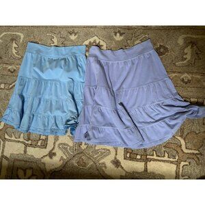 Fresh Produce Tiered Skirt Bundle Purple Blue Large Cotton